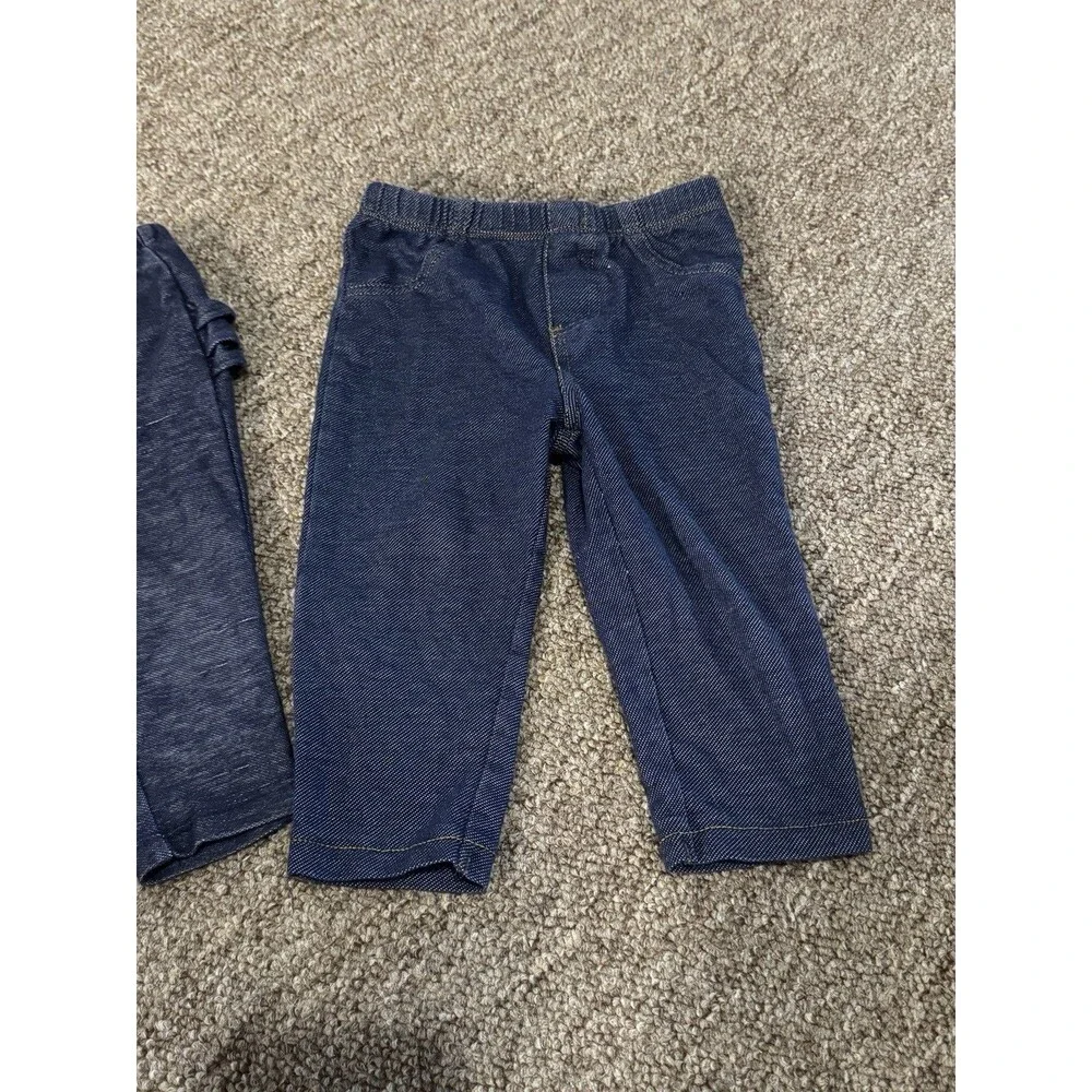 Baby Girl Toddler Dark Wash Stretch Jeans Size 12 Months Old Navy Carters Lot 2